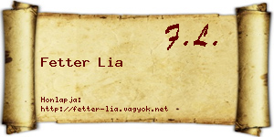 Fetter Lia névjegykártya